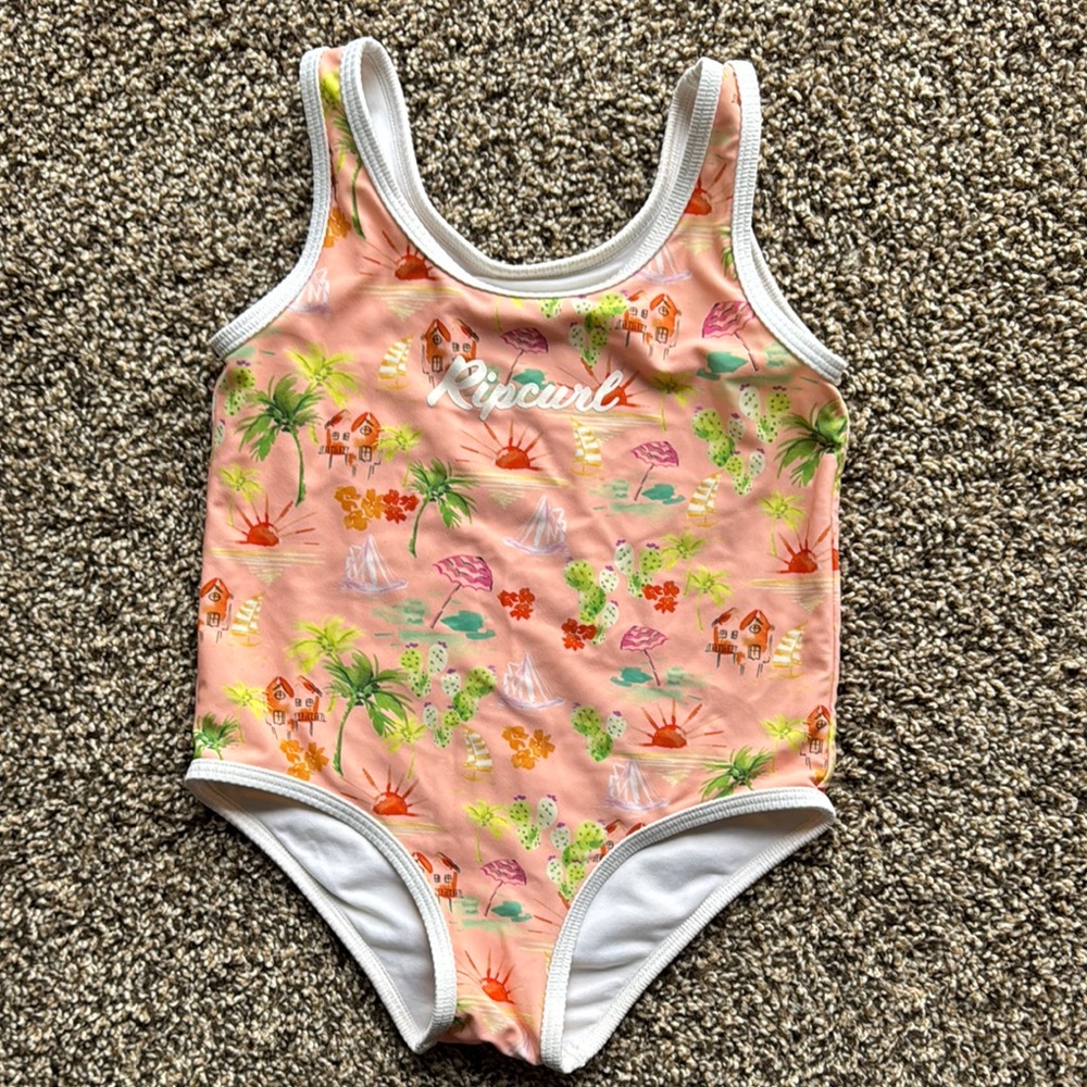 Rip Curl Kids 3 4 3/4 toddler Swimwear - Peach Tropical Print
